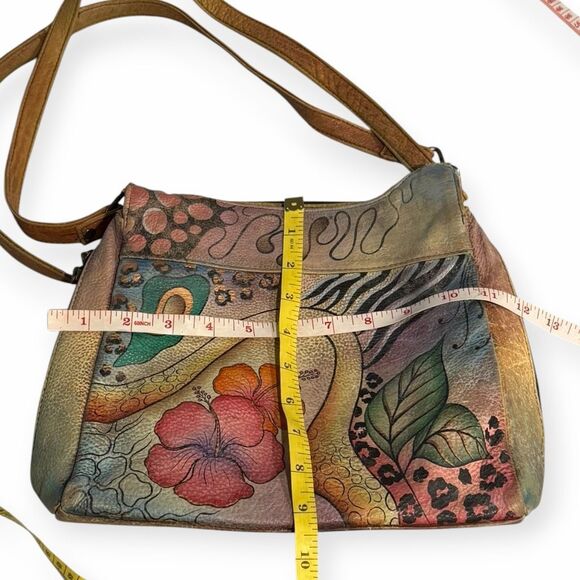 ANUSCHKA Women’s Multicolor Hand-Painted Genuine Leather Shoulder Bag - Picture 4 of 6